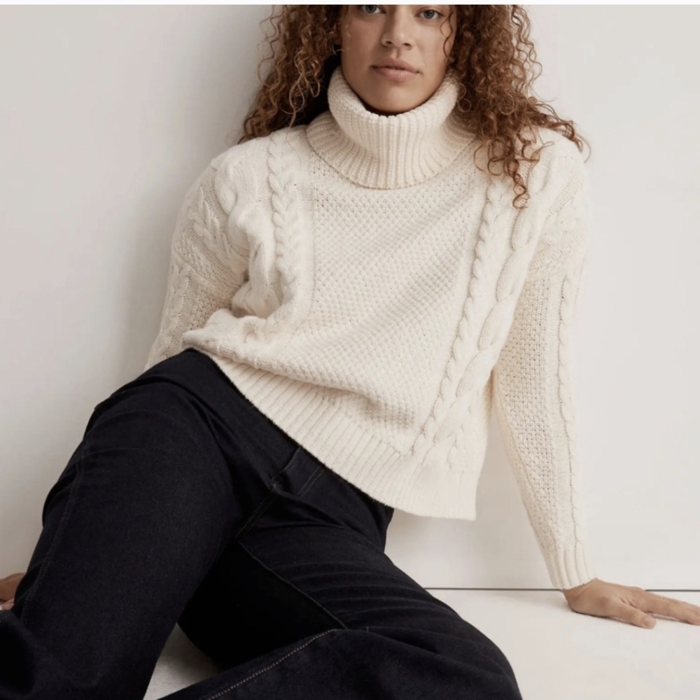 Madewell Cable Turtleneck Sweater
